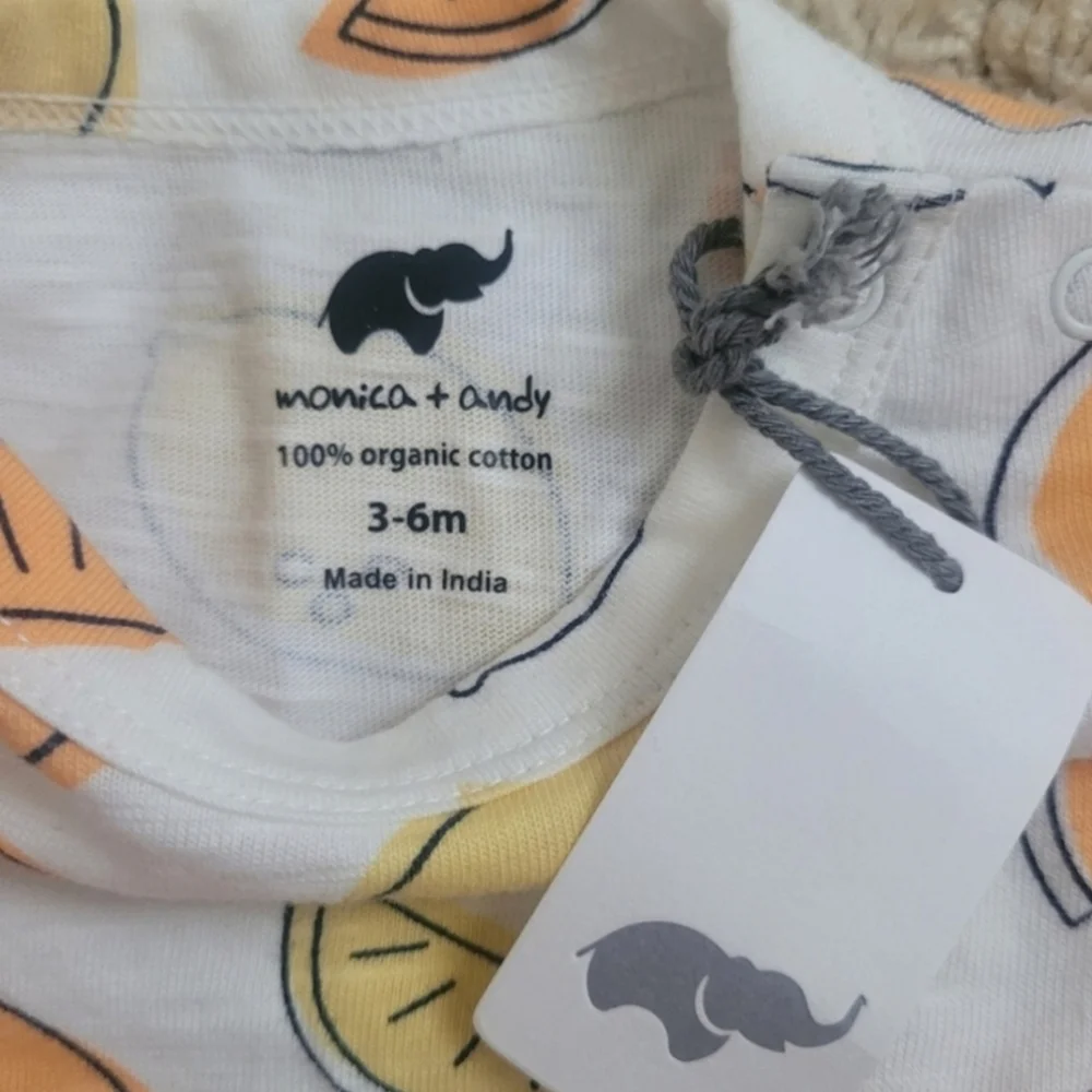 NWT Monica + Andy Organic Cotton Hat & Shirt Set 3-6 months Citrus Girl Summer